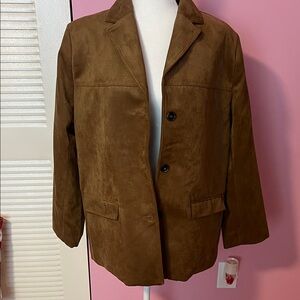 Brown faux Suede Blazer